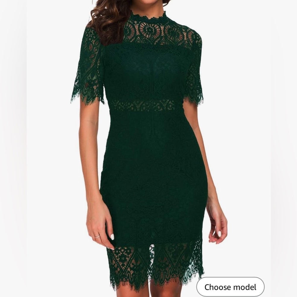 Elegant Green Lace Dress